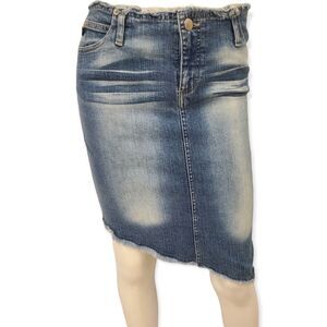 Eagle Assymetric Raw Hem Jean Skirt size Small